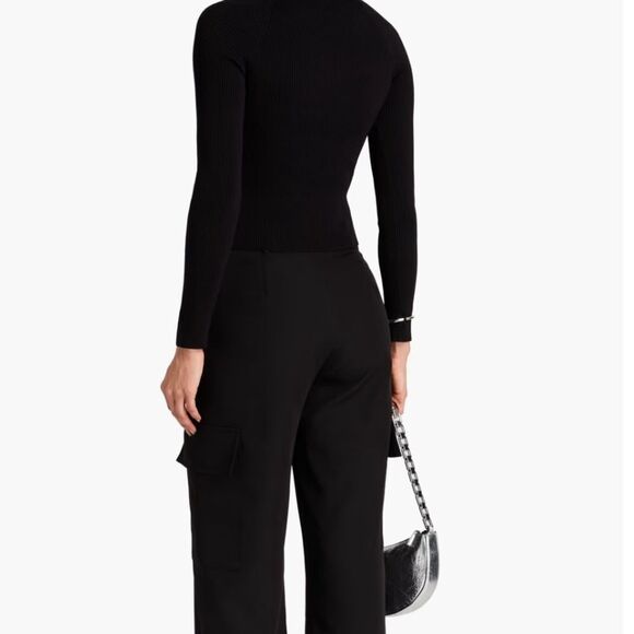 NWT Jonathan Simkhai Women's Daphane Lace Up Top Black - Sweater Large $ 378.00 - Picture 5 of 7